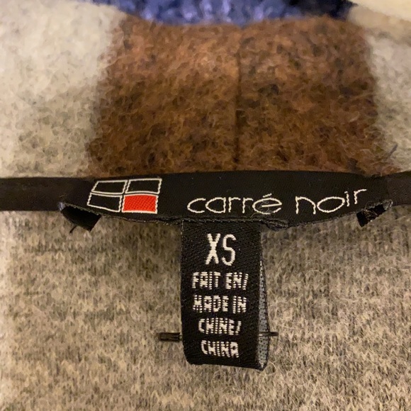 EUC Carre Noir Brown Check Sweater Coat Size XS - Picture 4 of 5